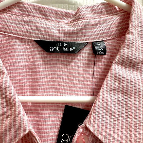 NWT cotton shift of pink and white striping. Very cute - Picture 2 of 7
